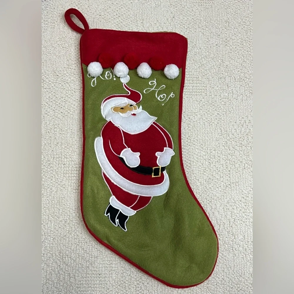 Vintage 20” Santa Claus Velvet Christmas Stocking